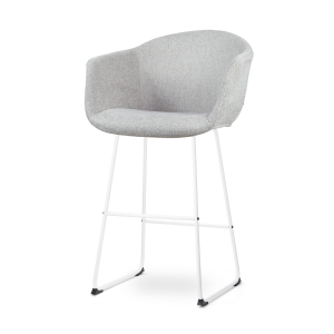 Nino-Otis barkruk lichtgrijs - wit onderstel - 75 cm