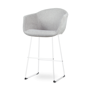Nino-Otis barkruk lichtgrijs - wit onderstel - 75 cm