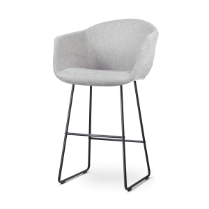 Nino-Otis barkruk lichtgrijs - zwart onderstel - 75 cm