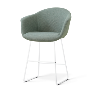 Nino-Otis barkruk saliegroen - wit onderstel - 65 cm