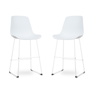 Nino-Pip barkruk wit - wit onderstel 75 cm - set van 2