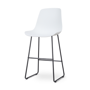 Nino-Pip barkruk wit - zwart onderstel - 75 cm