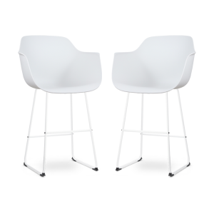 Nino-Puk barkruk wit - wit onderstel - 75 cm - set van 2