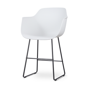 Nino-Puk barkruk wit - zwart onderstel - 65 cm