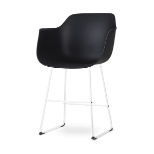 Nino-Puk barkruk zwart - wit onderstel - 65 cm