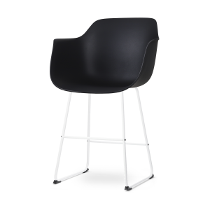 Nino-Puk barkruk zwart - wit onderstel - 65 cm