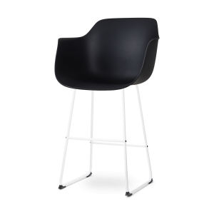 Nino-Puk barkruk zwart - wit onderstel - 75 cm