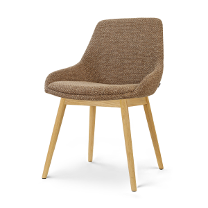 Nio-Isa eetkamerstoel bruin blend - houten onderstel