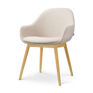 Nio-Mae eetkamerstoel bouclé beige - houten onderstel