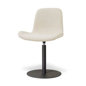 Niva-Fé draaibare tulp eetkamerstoel cottonbeige - mat zwart onderstel