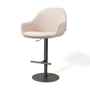 Niva-Mae draaibare tulp barkruk beige - verstelbaar - mat zwart onderstel