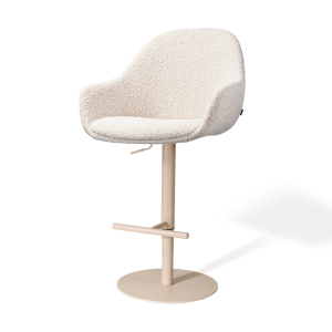 Niva-Mae draaibare tulp barkruk bouclé beige - verstelbaar - beige onderstel