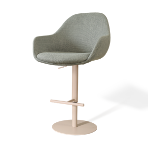 Niva-Mae draaibare tulp barkruk saliegroen - verstelbaar - beige onderstel