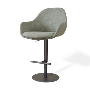 Niva-Mae draaibare tulp barkruk saliegroen - verstelbaar - mat zwart onderstel