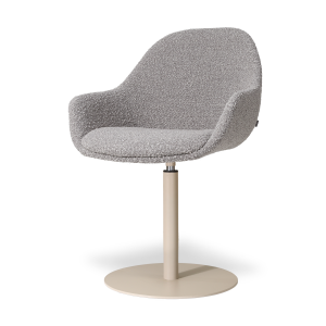 Niva-Mae draaibare tulp eetkamerstoel bouclé taupe - beige onderstel
