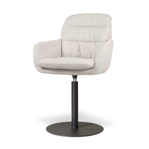Niva-Mia draaibare tulp eetkamerstoel beige - mat zwart onderstel