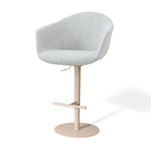 Niva-Otis draaibare tulp barkruk grijs melange - verstelbaar - beige onderstel