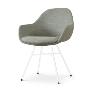 Noa-Mae eetkamerstoel saliegroen - wit onderstel