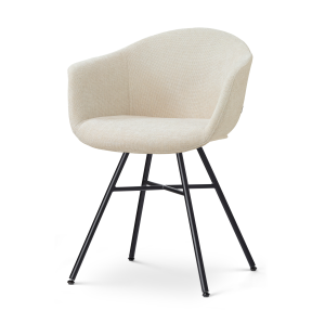 Noa-Otis eetkamerstoel cottonbeige - zwart onderstel