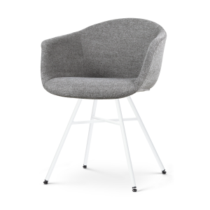 Noa-Otis eetkamerstoel donkergrijs - wit onderstel