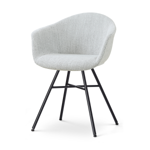 Noa-Otis eetkamerstoel grijs melange - zwart onderstel
