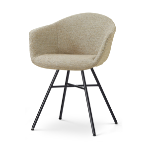 Noa-Otis eetkamerstoel taupe melange - zwart onderstel
