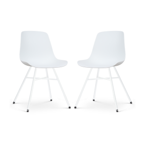 Noa-Pip eetkamerstoel wit - wit onderstel - set van 2