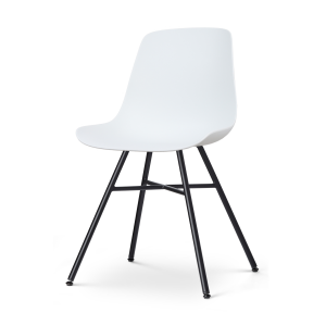 Noa-Pip eetkamerstoel wit - zwart onderstel