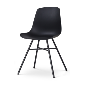 Noa-Pip eetkamerstoel zwart - zwart onderstel