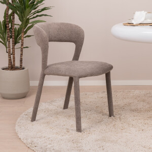 WOOOD Eetkamerstoel 'Noble' Geweven, kleur Taupe
