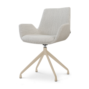 Nola-Eef draaibare eetkamerstoel beige gemêleerd - beige onderstel