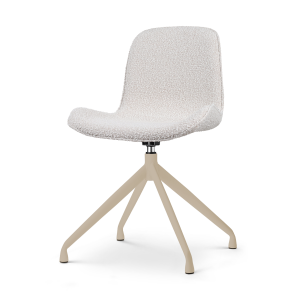 Nola-Fé draaibare eetkamerstoel bouclé beige - beige onderstel