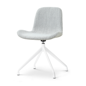 Nola-Fé draaibare eetkamerstoel grijs melange - wit onderstel