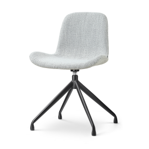 Nola-Fé draaibare eetkamerstoel grijs melange - zwart onderstel