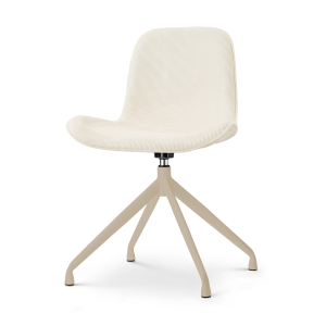 Nola-Fé draaibare eetkamerstoel rib beige - beige onderstel