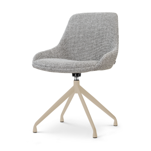 Nola-Isa draaibare eetkamerstoel grijs blend - beige onderstel