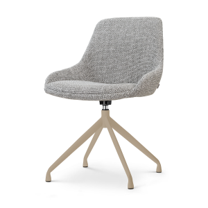 Nola-Mae draaibare eetkamerstoel grijs blend - beige onderstel