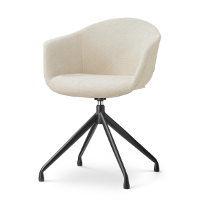 Nola-Otis draaibare eetkamerstoel cottonbeige - zwart onderstel