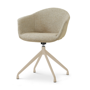 Nola-Otis draaibare eetkamerstoel taupe melange - beige onderstel