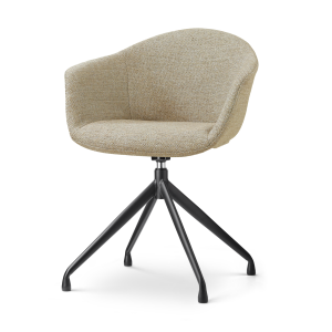 Nola-Otis draaibare eetkamerstoel taupe melange - zwart onderstel