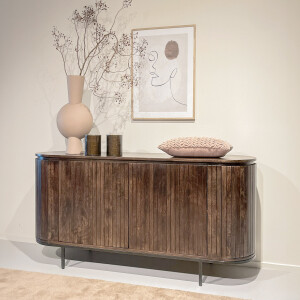 Livingfurn Dressoir 'Noor' Mangohout, 170cm, kleur Walnoot