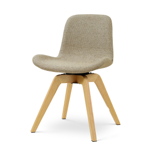 Noor-Fé draaibare eetkamerstoel taupe melange - houten onderstel