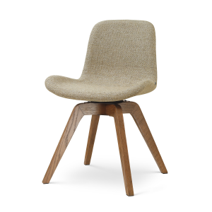 Noor-Fé draaibare eetkamerstoel taupe melange - walnoot houten onderstel