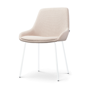 Nora-Isa eetkamerstoel beige - wit onderstel