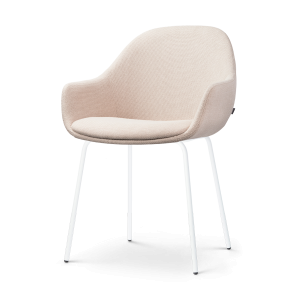 Nora-Mae eetkamerstoel beige - wit onderstel