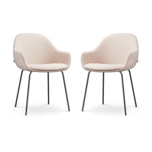 Nora-Mae eetkamerstoel beige - zwart onderstel - set van 2