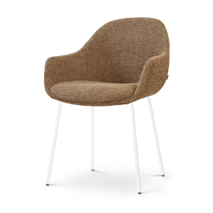 Nora-Mae eetkamerstoel bruin blend - wit onderstel