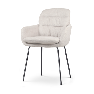 Nora-Mia eetkamerstoel beige - zwart onderstel