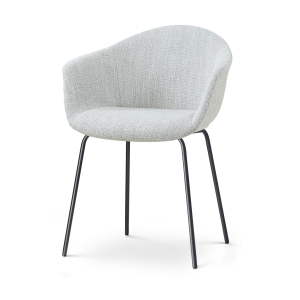 Nora-Otis eetkamerstoel grijs melange - zwart onderstel