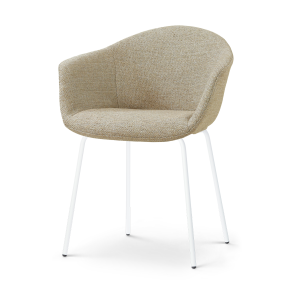Nora-Otis eetkamerstoel taupe melange - wit onderstel